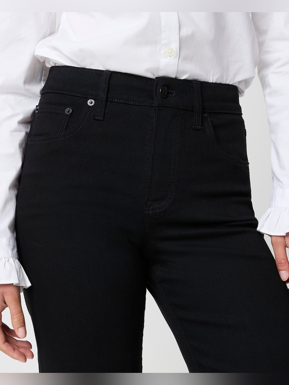 J.Crew Tall Black wide-leg cropped jean in all-day stretch - Picture 2 of 11